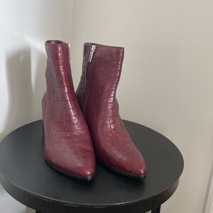 1. State burgundy leather boots